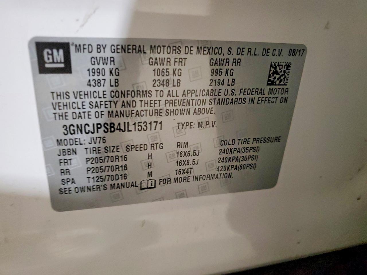 2018 CHEVROLET TRAX 1LT photo 13
