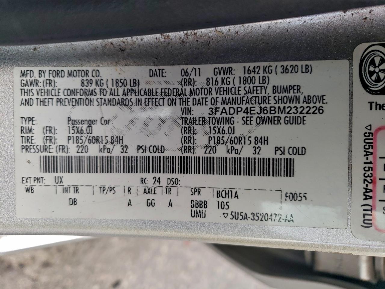 2011 FORD FIESTA SE photo 12