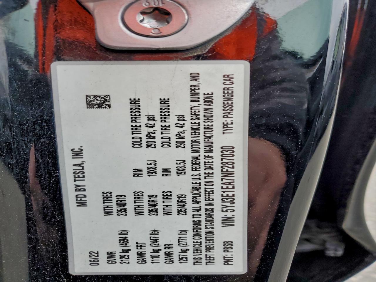 2022 TESLA MODEL 3 photo 12