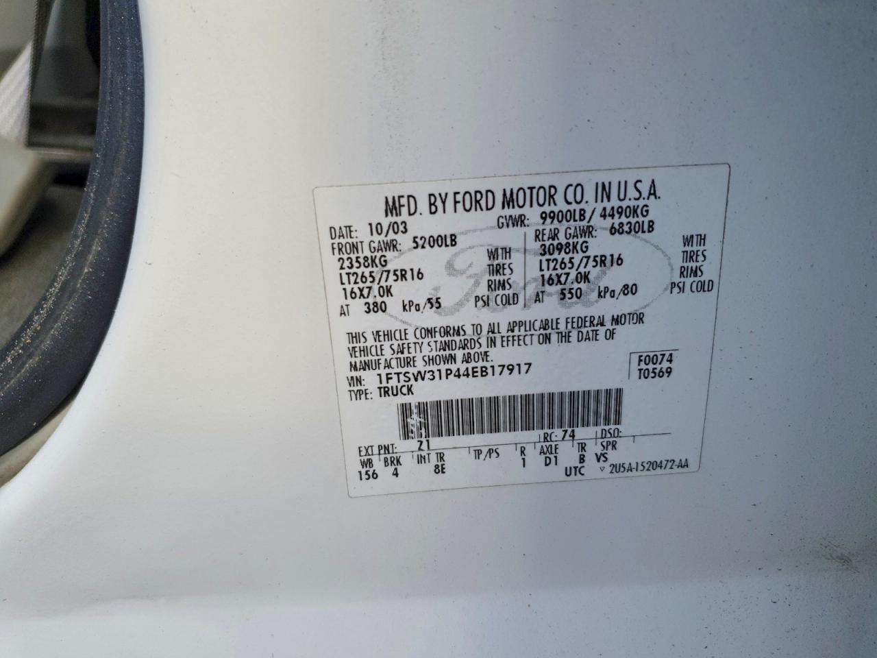 2004 FORD F350 SRW SUPER DUTY photo 12