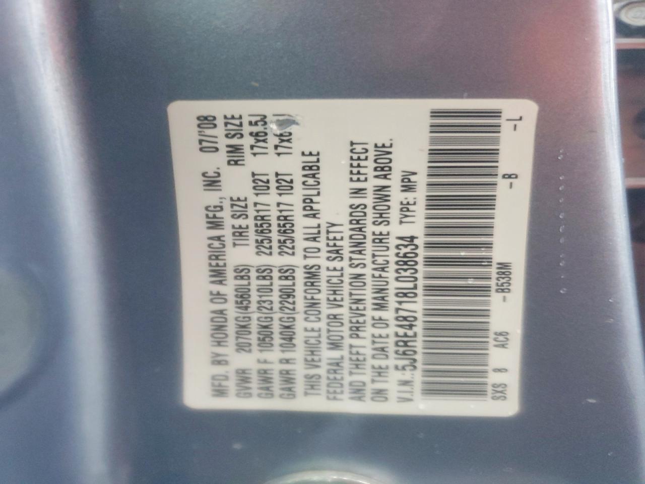 2008 HONDA CR-V EXL photo 23