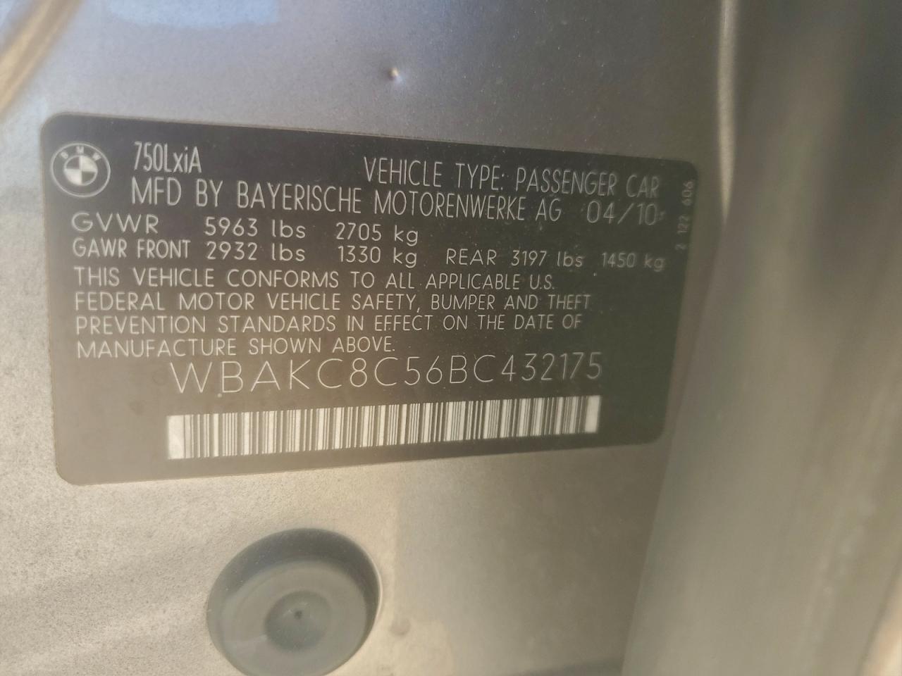 2011 BMW 750 LXI photo 12