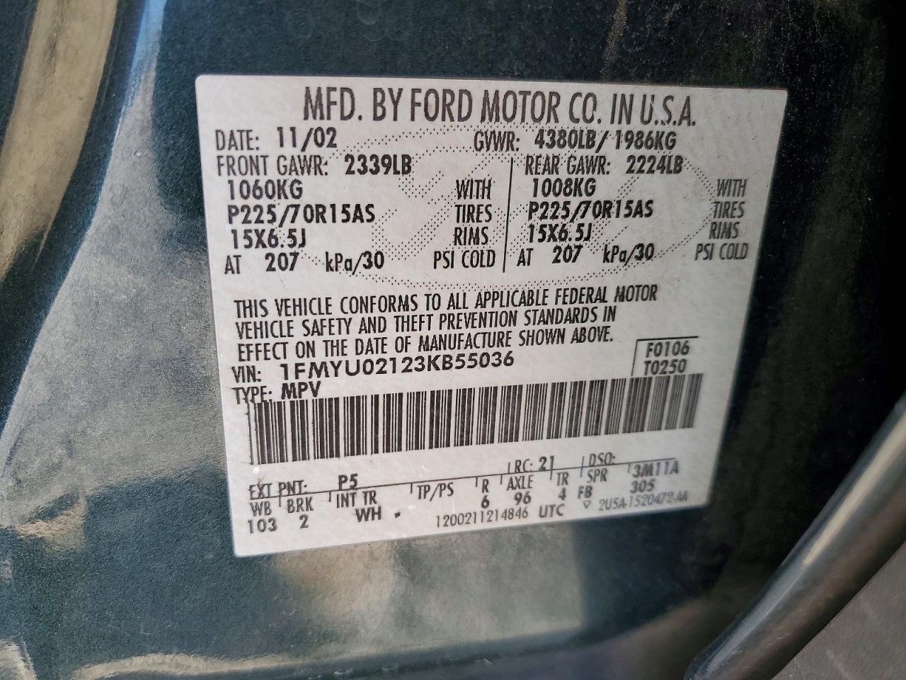 2003 FORD ESCAPE XLS photo 13