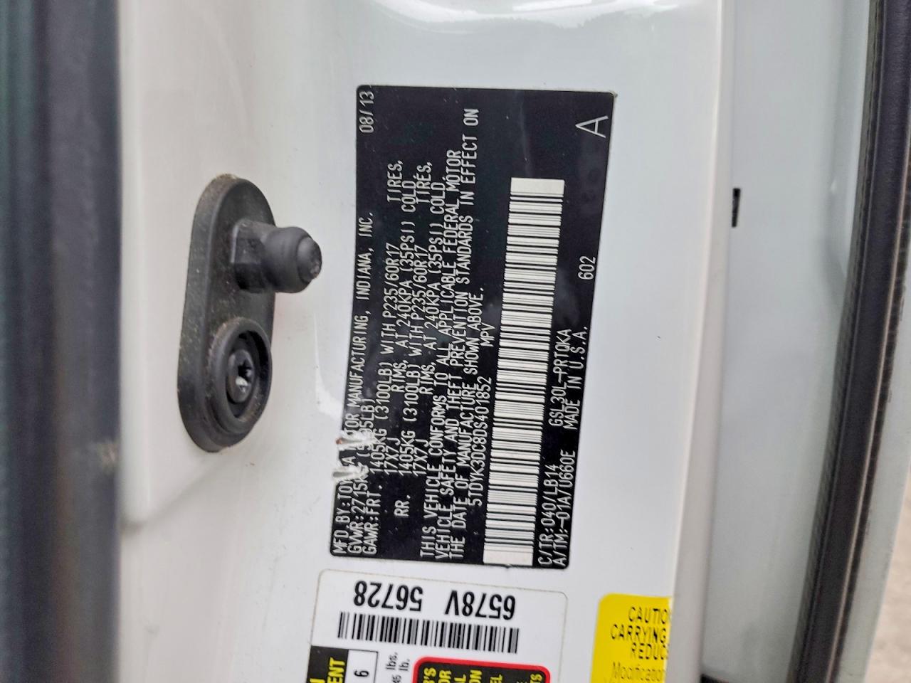 2013 TOYOTA SIENNA XLE photo 13