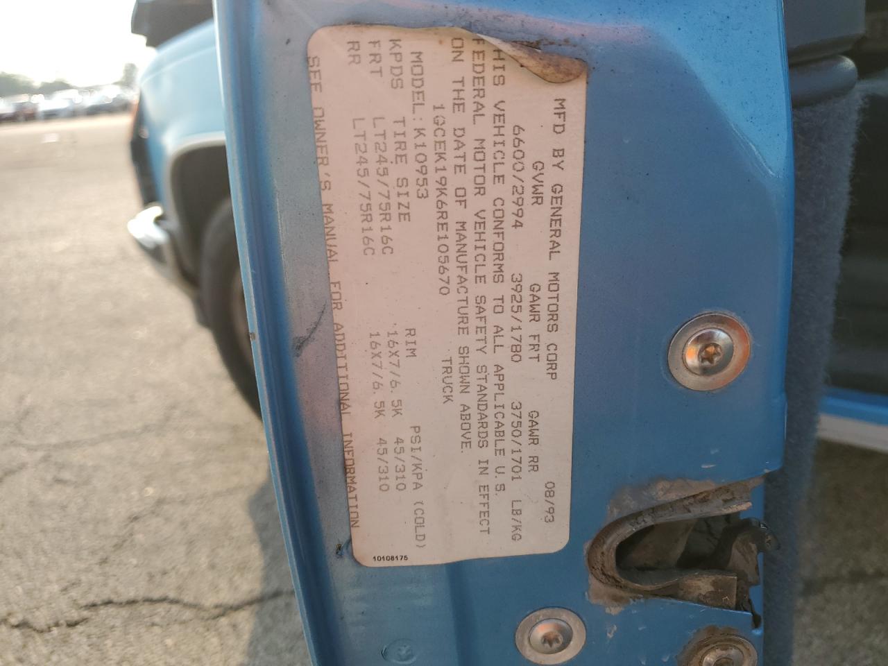 1994 CHEVROLET GMT-400 K1500 photo 12