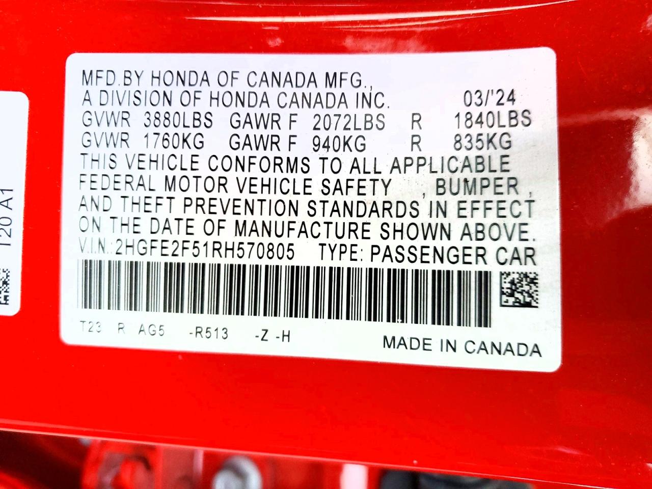 2024 HONDA CIVIC SPORT photo 12