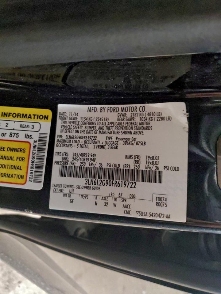 2015 LINCOLN MKZ photo 12