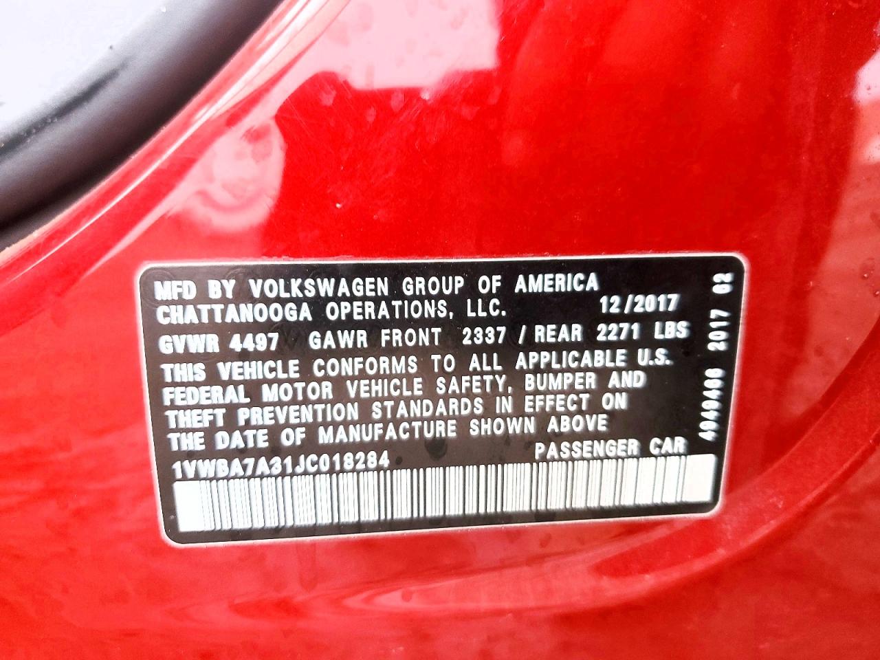 2018 VOLKSWAGEN PASSAT SE photo 12