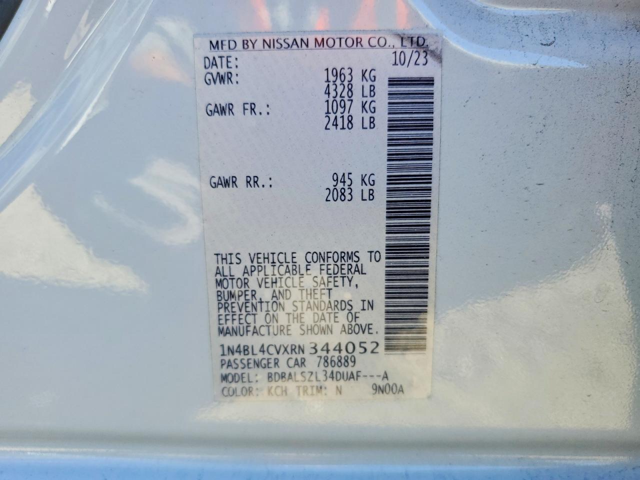 2024 NISSAN ALTIMA SR photo 12