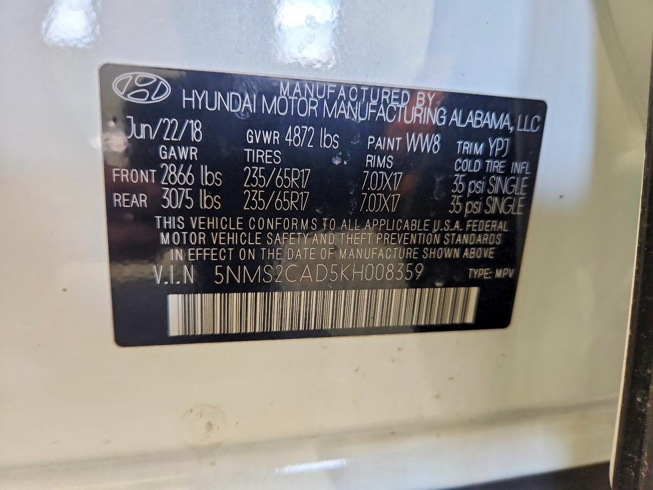 2019 HYUNDAI SANTA FE SE photo 14