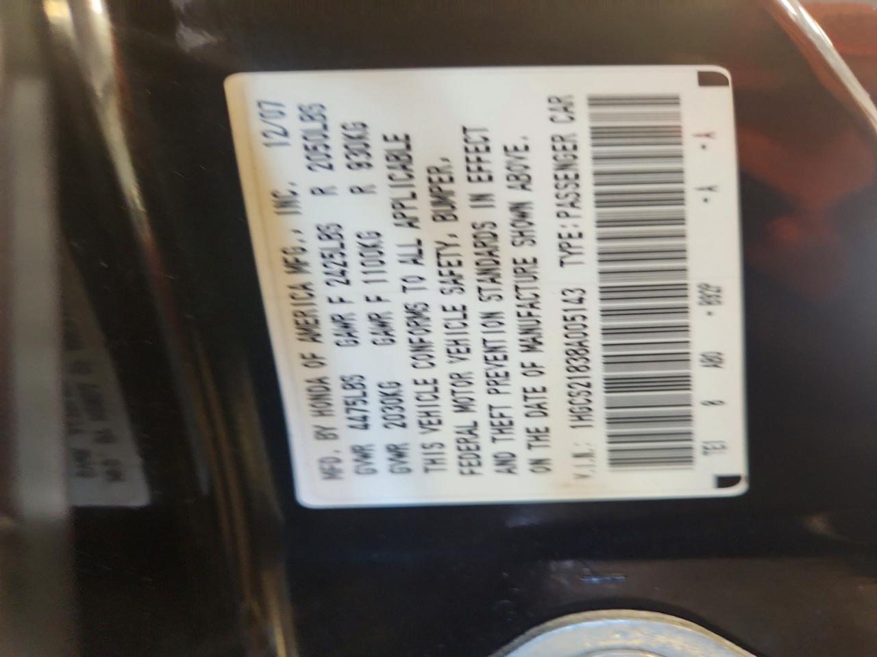 2008 HONDA ACCORD EXL photo 13