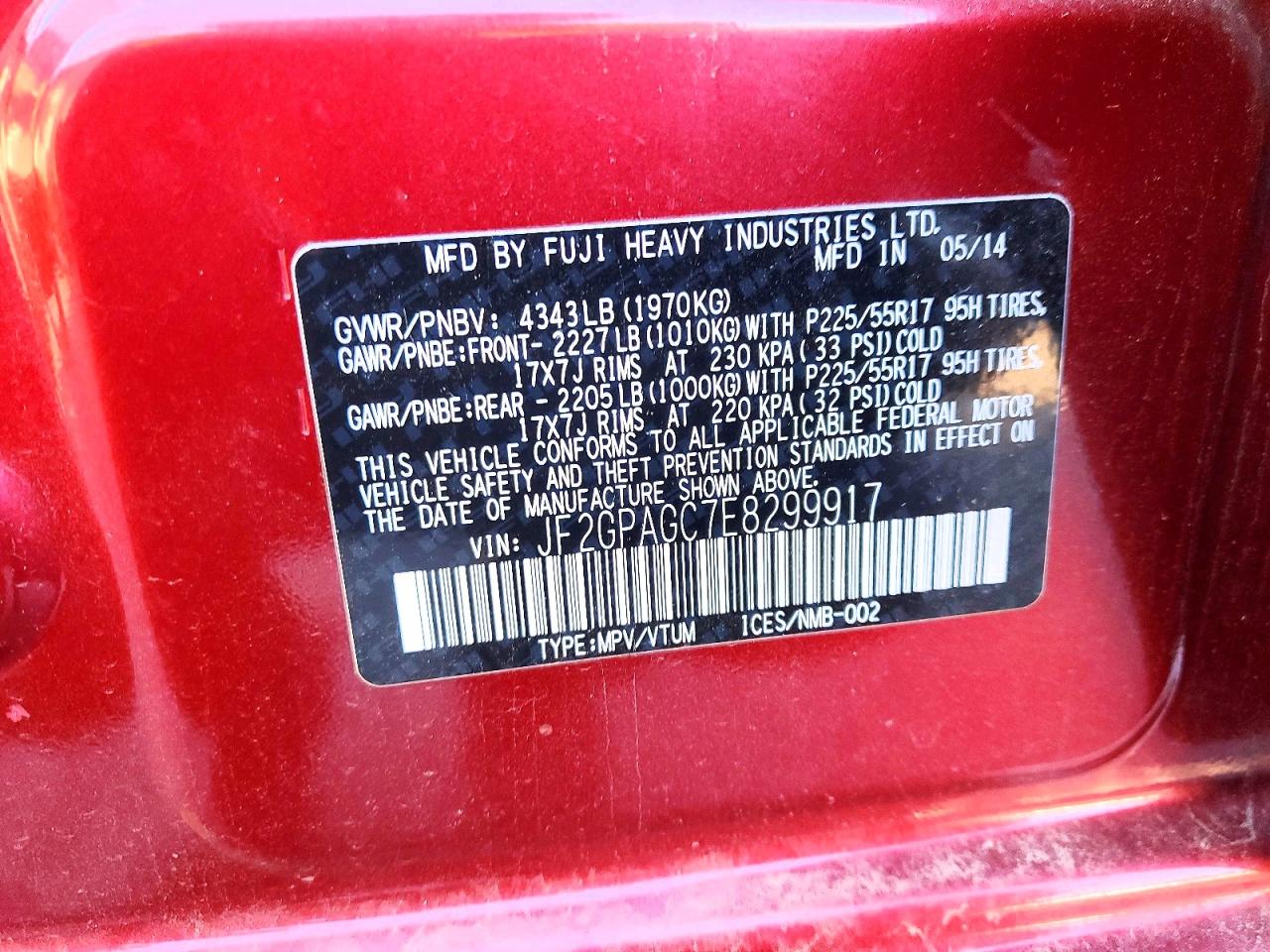 2014 SUBARU XV CROSSTREK 2.0 LIMITED photo 34