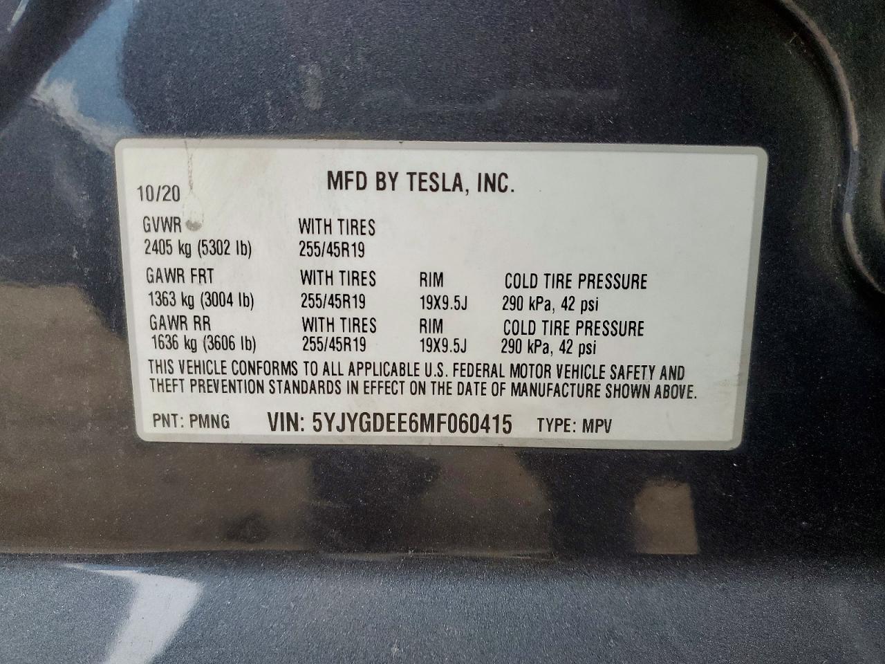 2021 TESLA MODEL Y photo 14