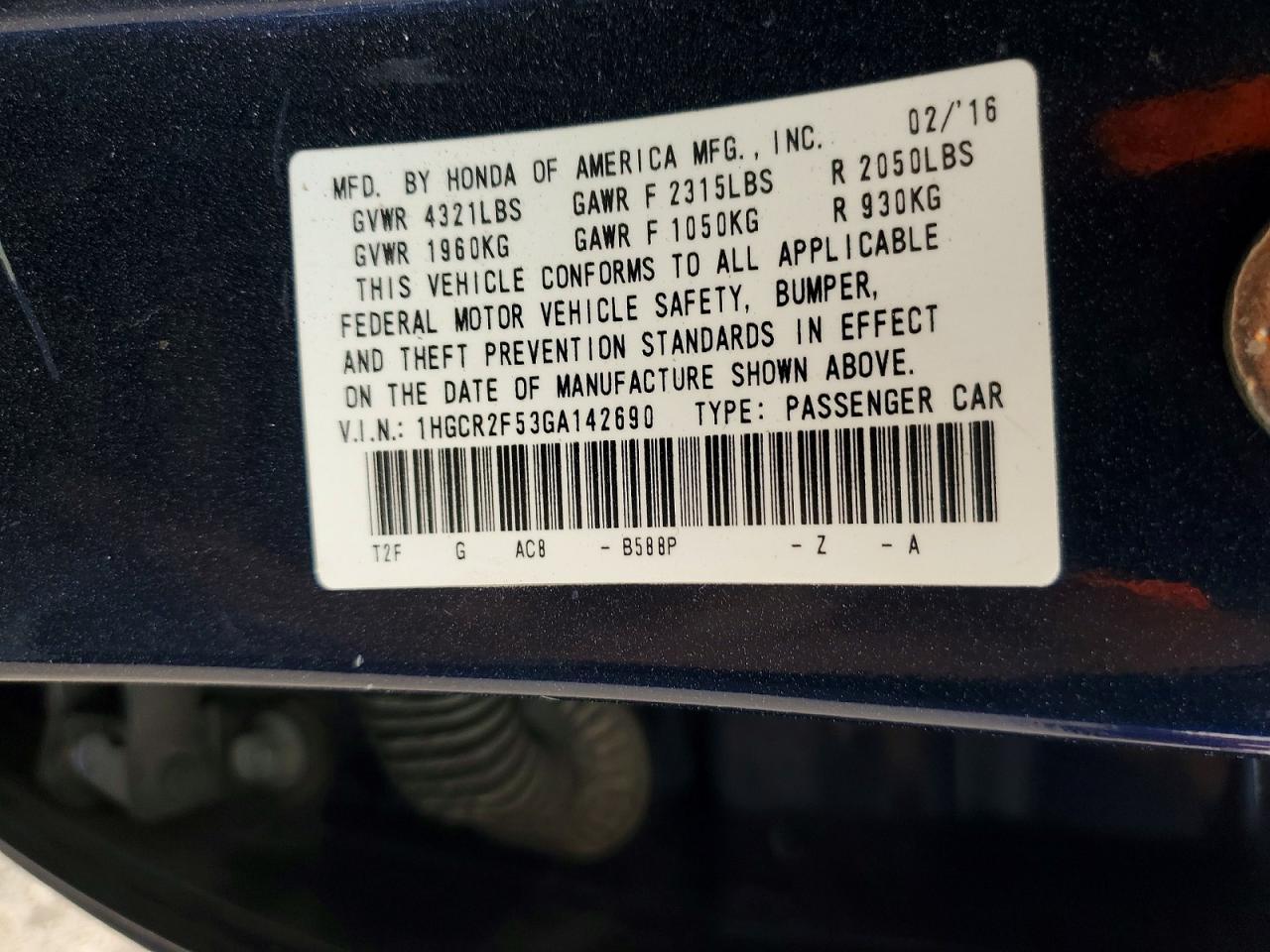 2016 HONDA ACCORD SPORT photo 13