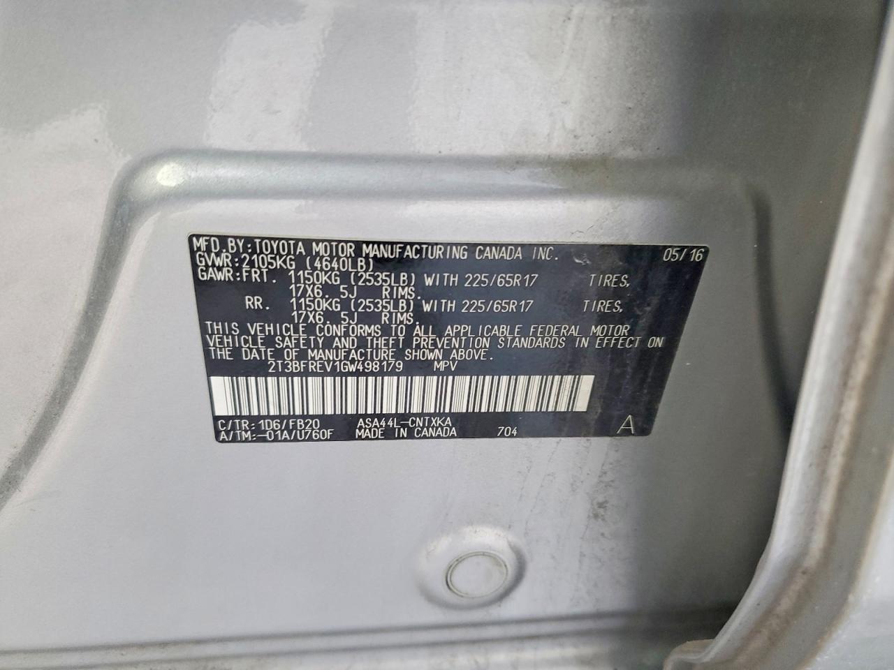 2016 TOYOTA RAV4 LE photo 13