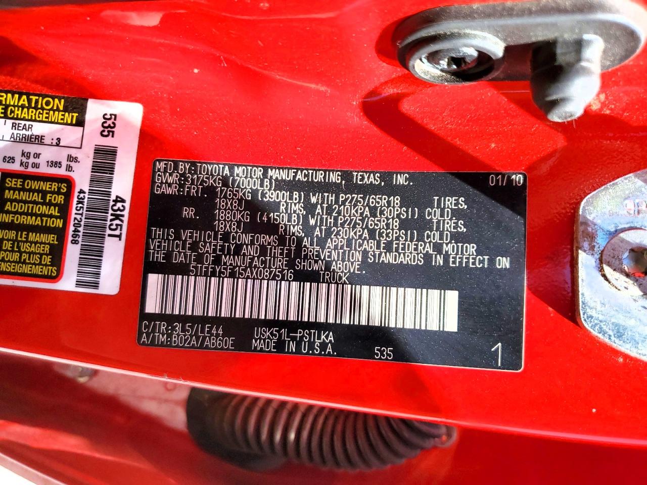 2010 TOYOTA TUNDRA photo 23