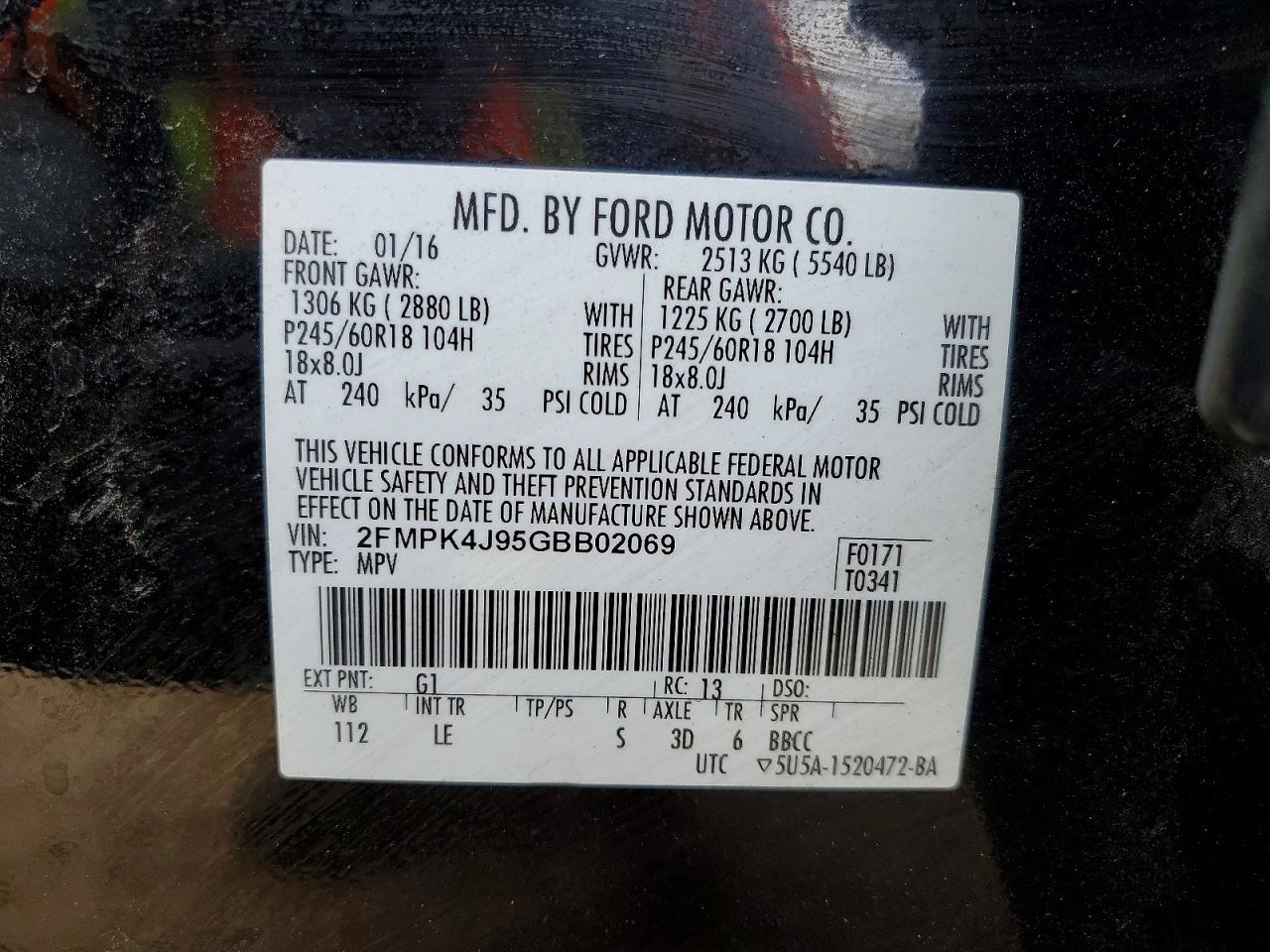 2016 FORD EDGE SEL photo 13