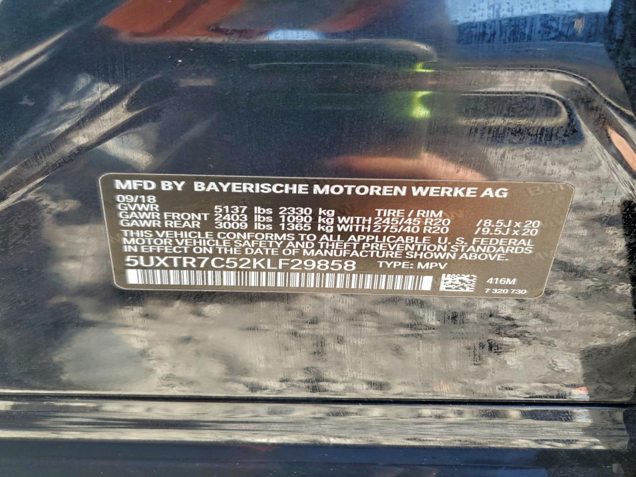 2019 BMW X3 SDRIVE30I photo 12