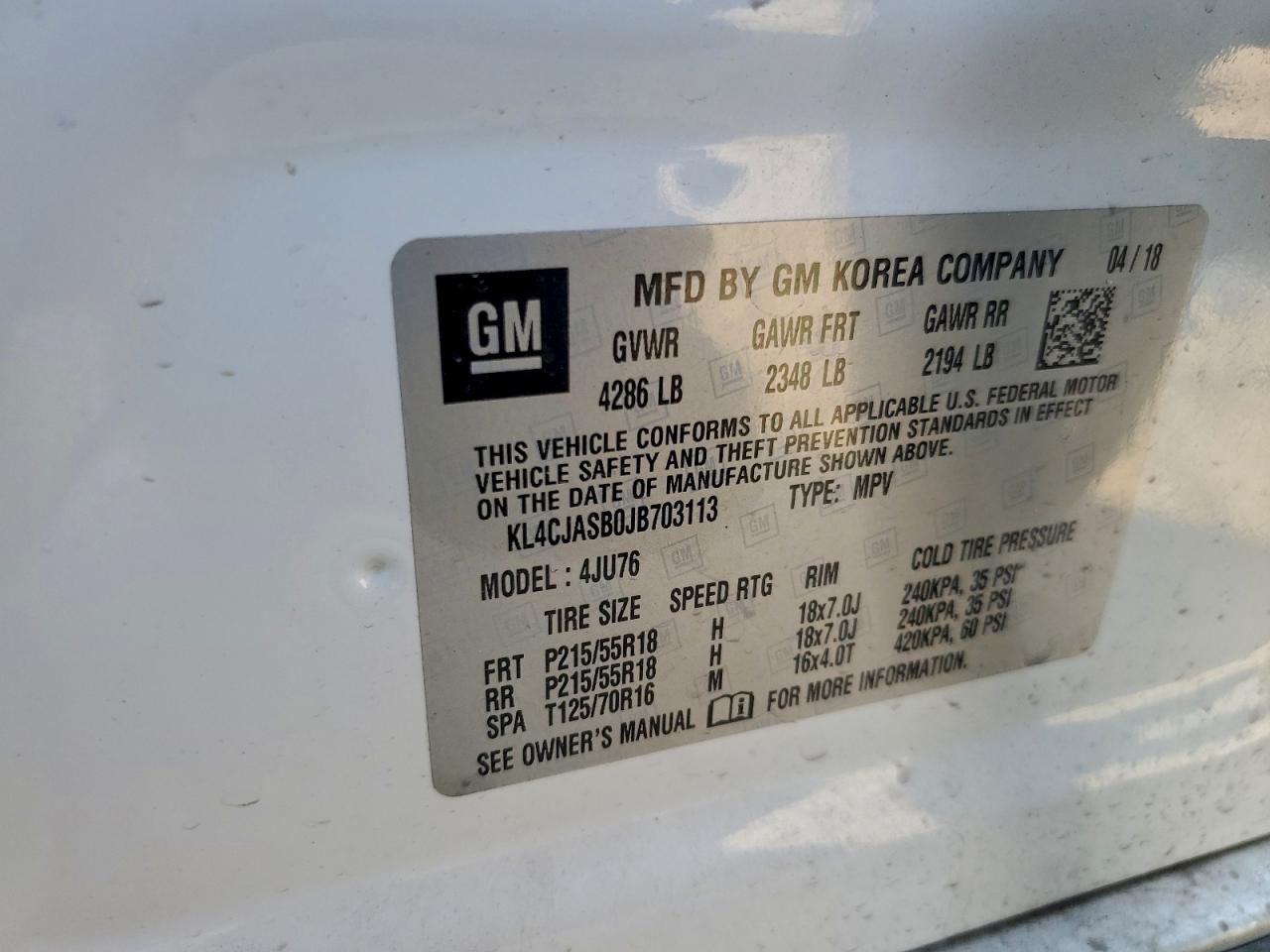 2018 BUICK ENCORE PREFERRED photo 37