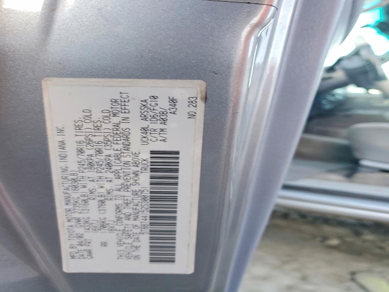 2002 TOYOTA TUNDRA ACCESS CAB photo 12