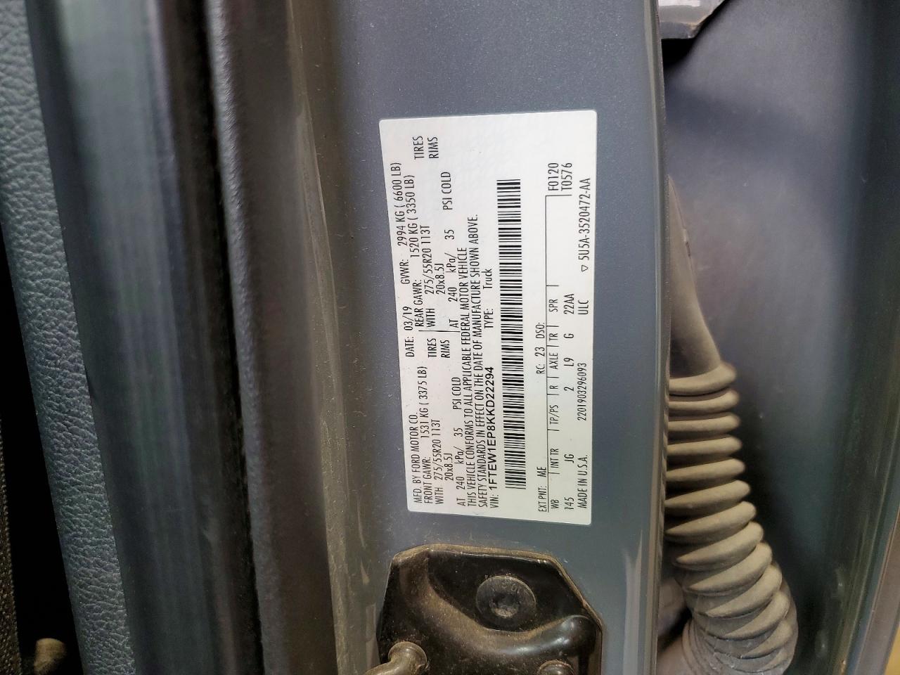 2019 FORD F150 SUPERCREW photo 23