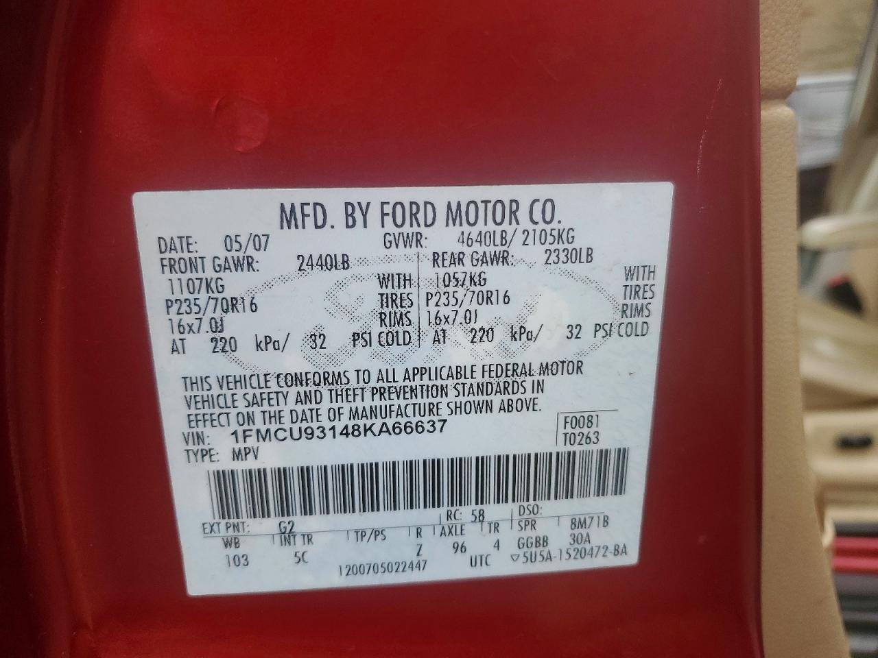 2008 FORD ESCAPE XLT photo 12