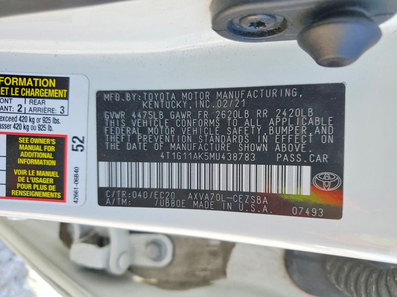 2021 TOYOTA CAMRY SE photo 13