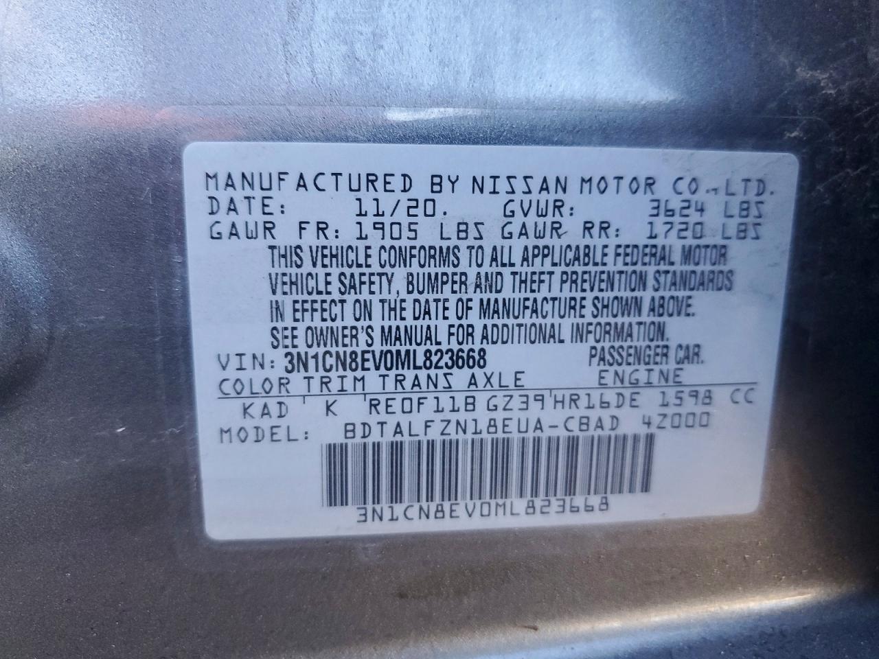 2021 NISSAN VERSA SV photo 12