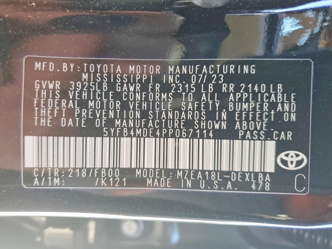 2023 TOYOTA COROLLA LE photo 25