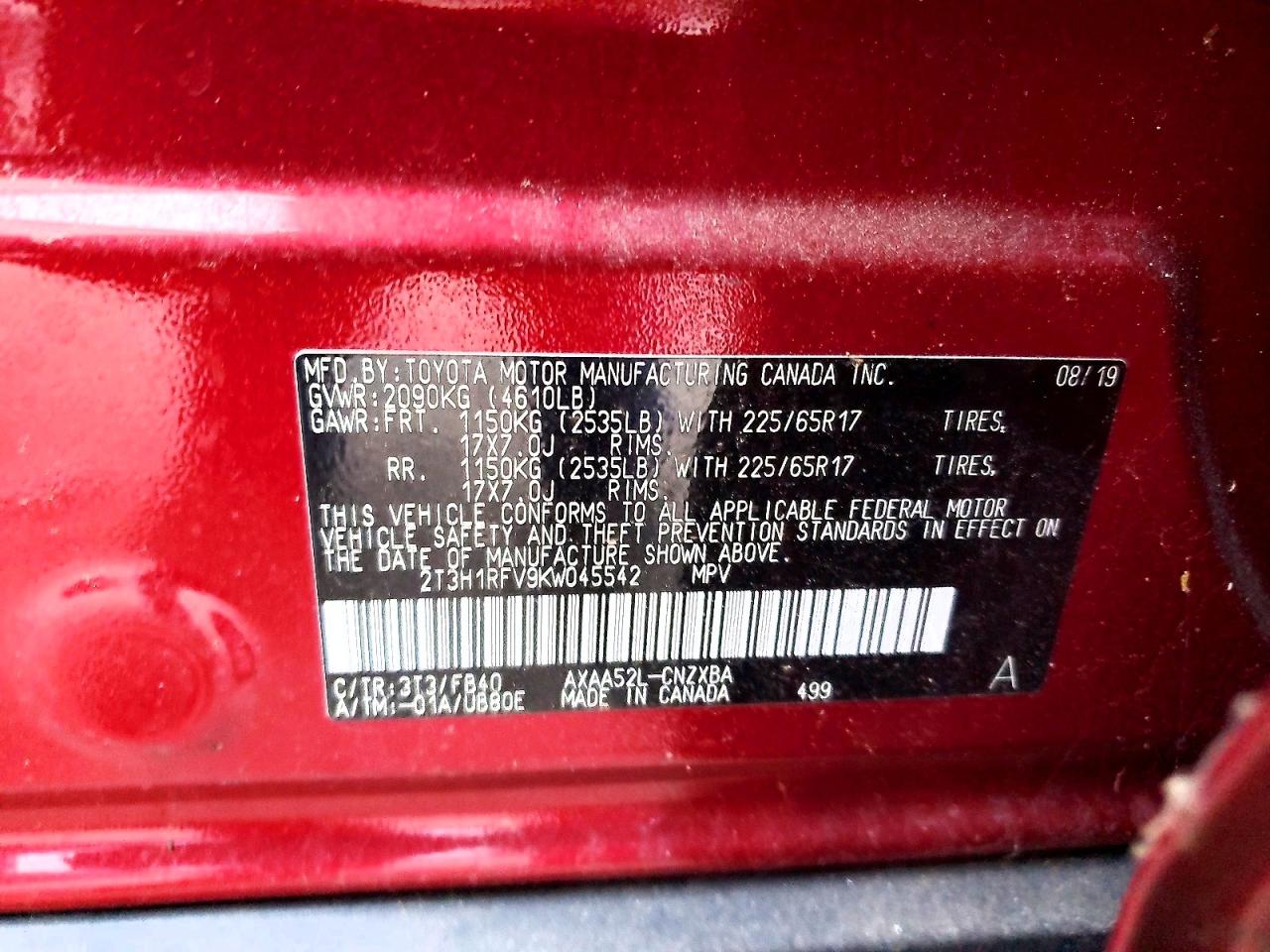 2019 TOYOTA RAV4 LE photo 14