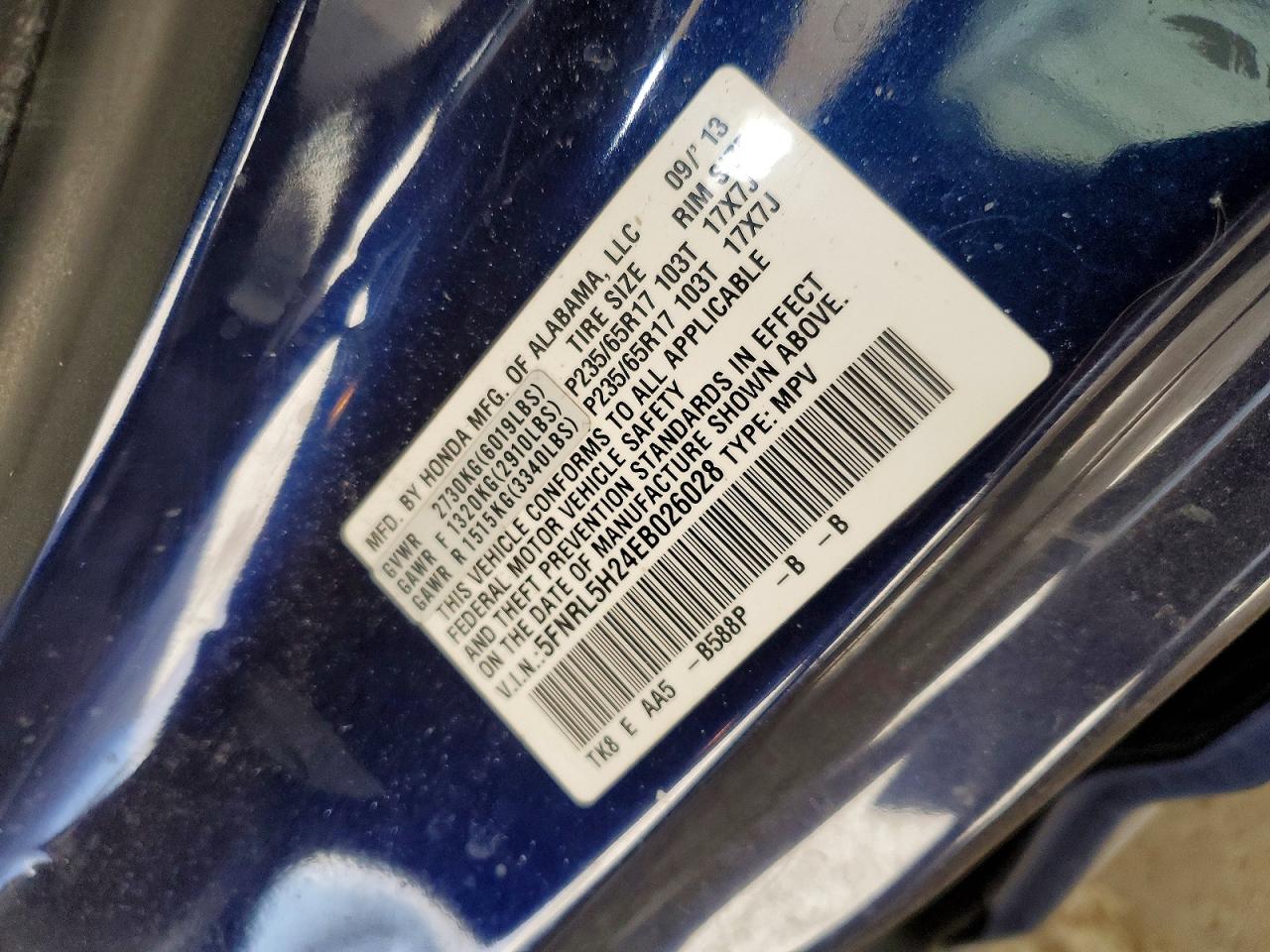 2014 HONDA ODYSSEY LX photo 14