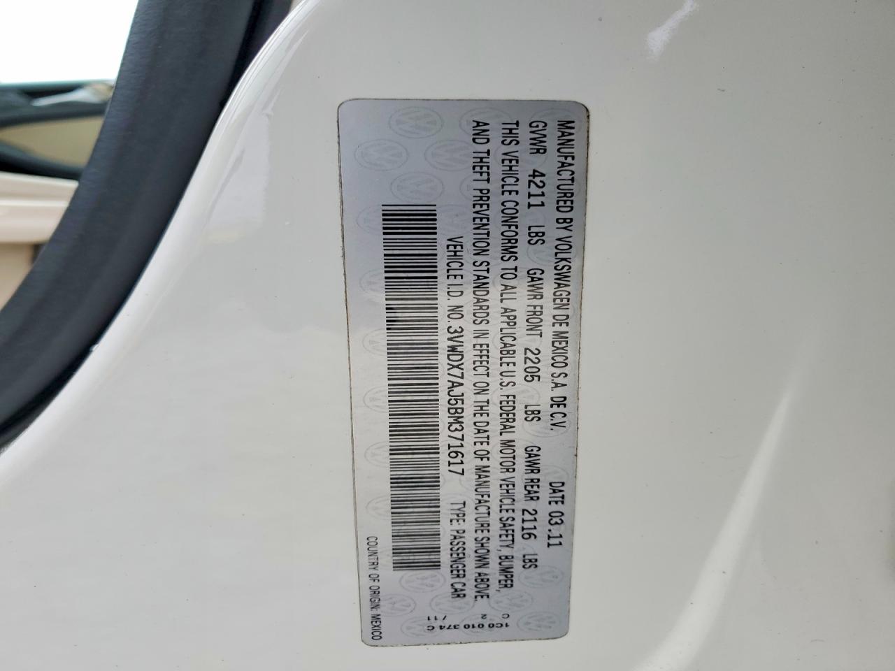 2011 VOLKSWAGEN JETTA SE photo 23