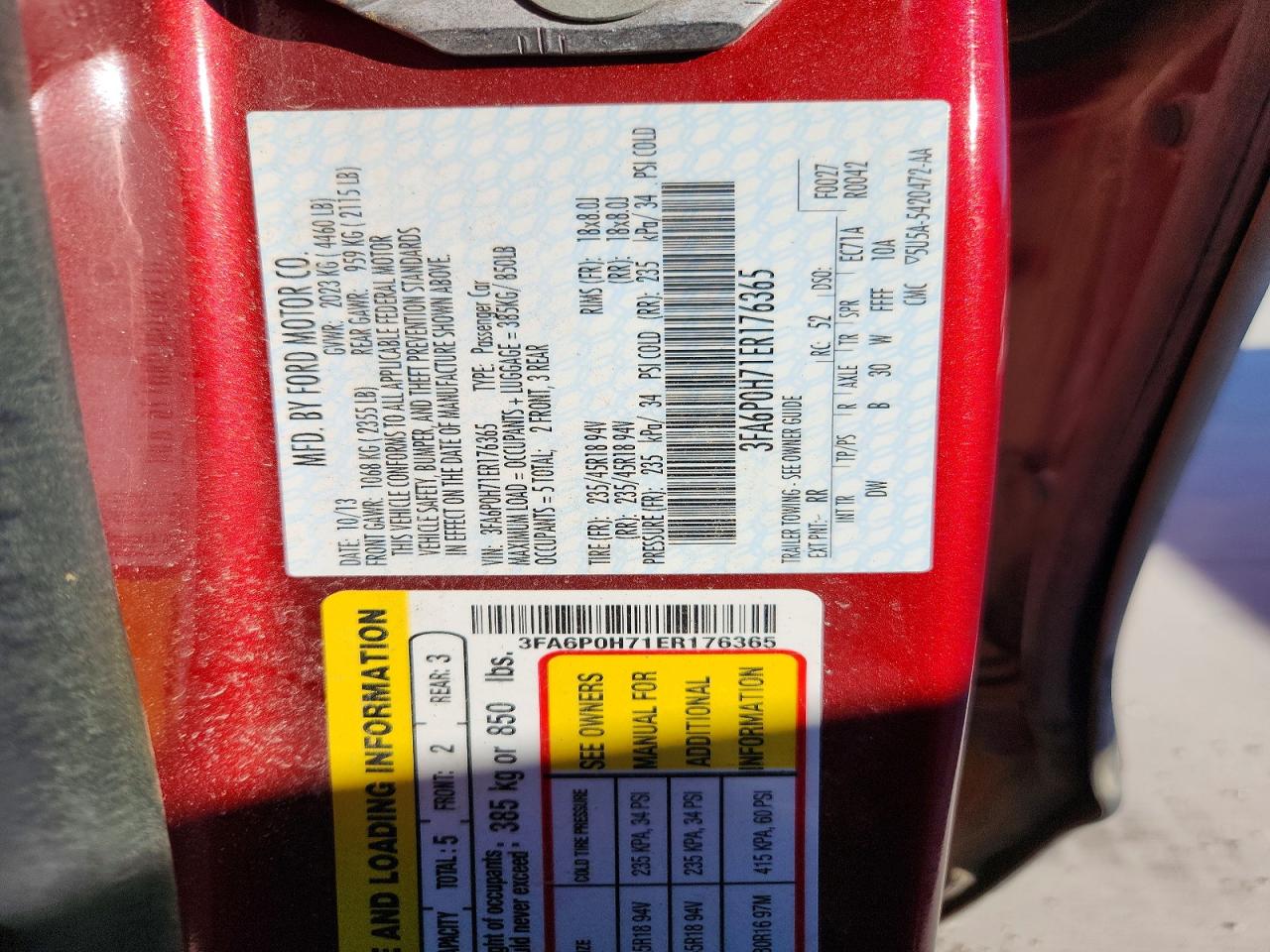 2014 FORD FUSION SE photo 12