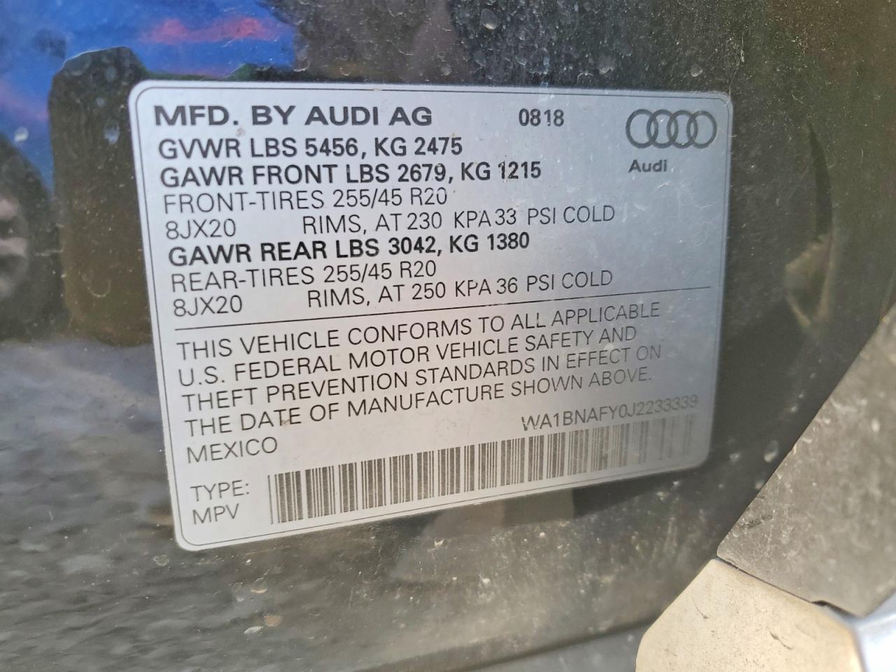 2018 AUDI Q5 PREMIUM PLUS photo 14