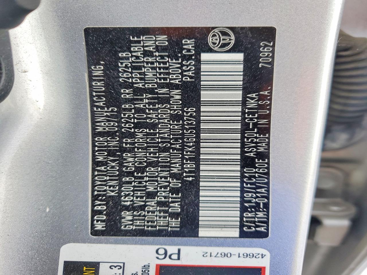 2016 TOYOTA CAMRY LE photo 23