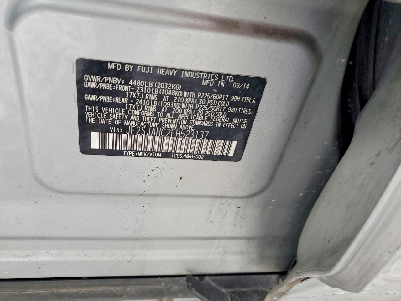 2015 SUBARU FORESTER 2.5I LIMITED photo 13