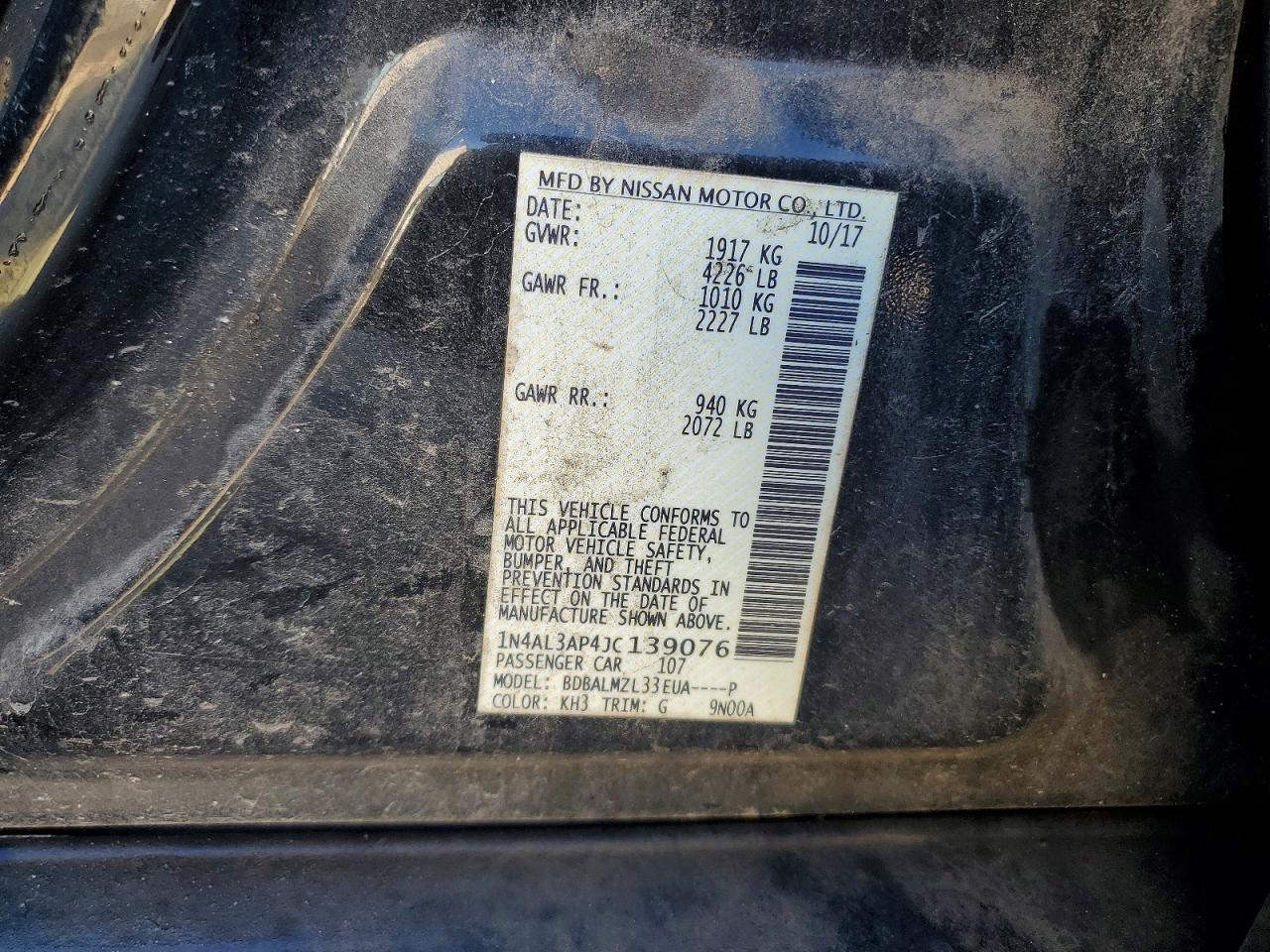 2018 NISSAN ALTIMA 2.5 SV photo 12