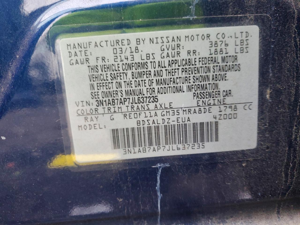 2018 NISSAN SENTRA SV photo 12