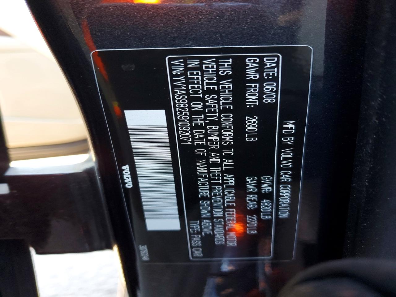2009 VOLVO S80 3.2 photo 12