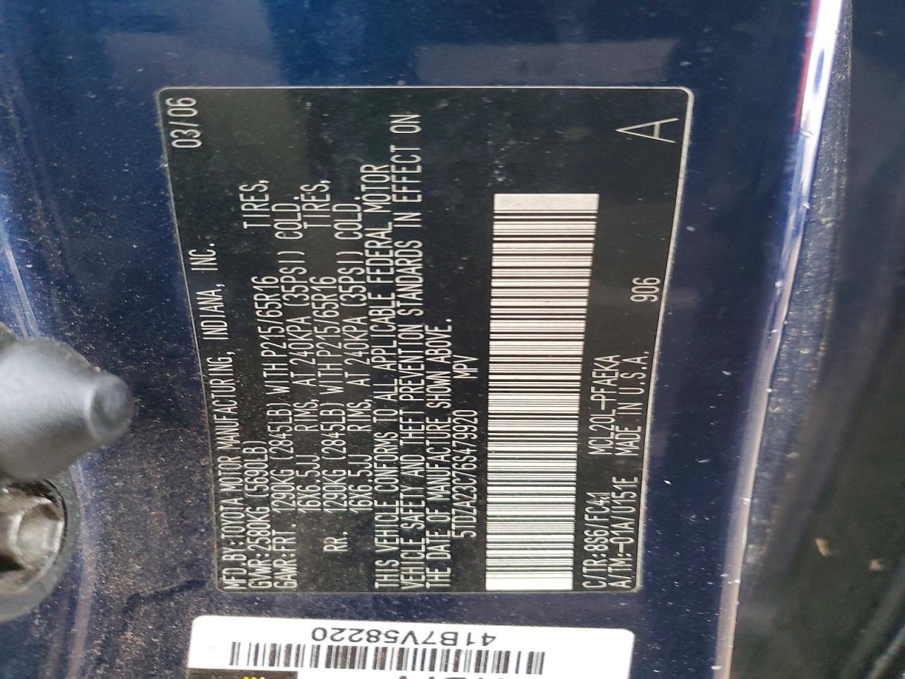 2006 TOYOTA SIENNA L 7-PASSENGER photo 25