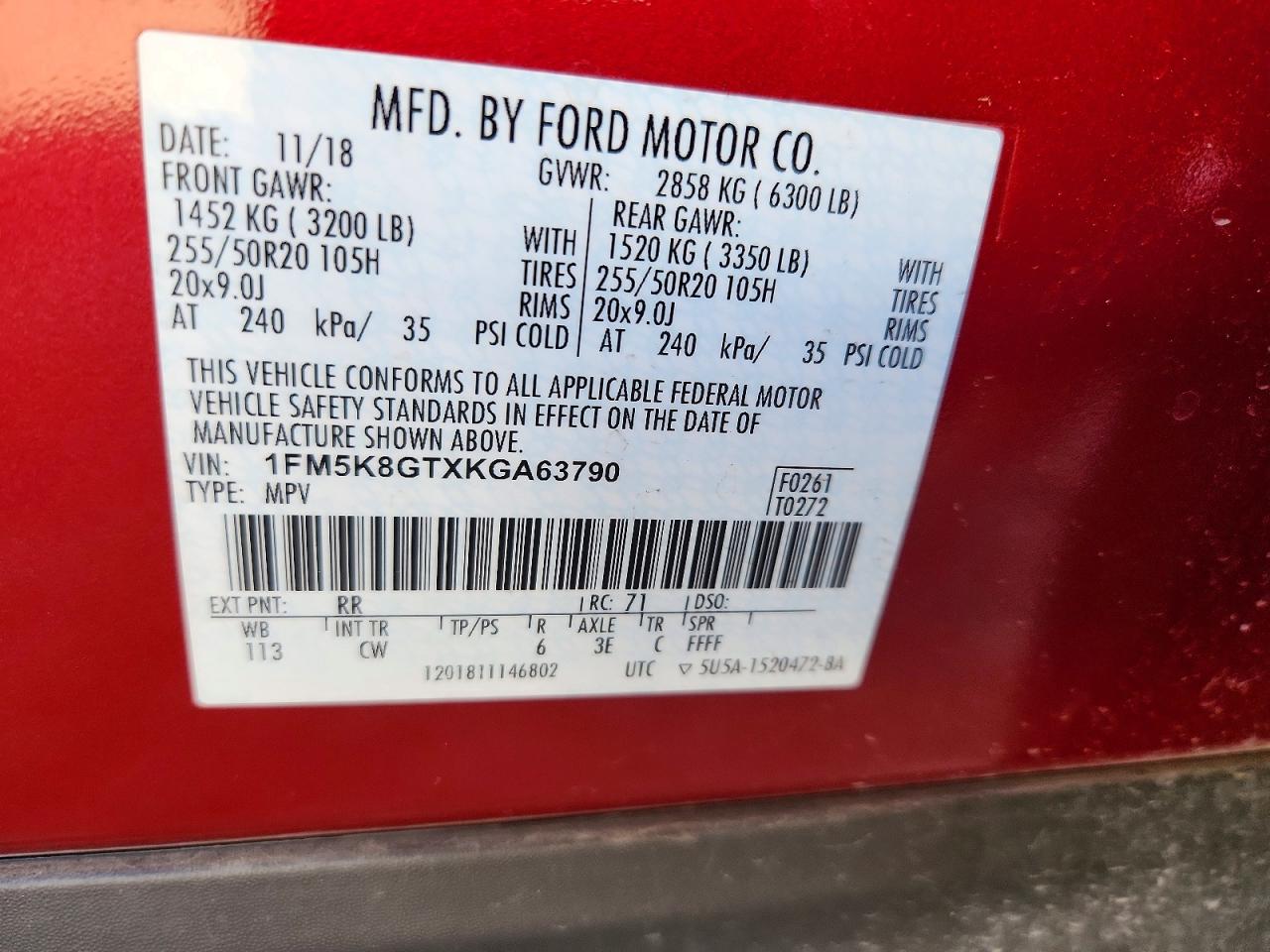 2019 FORD EXPLORER SPORT photo 13