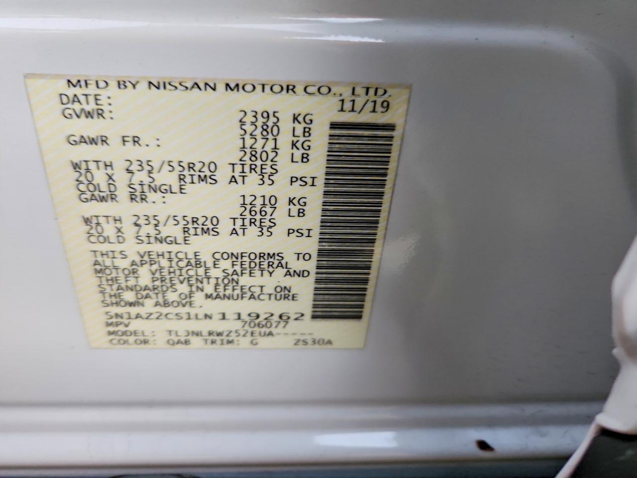 2020 NISSAN MURANO SL photo 14