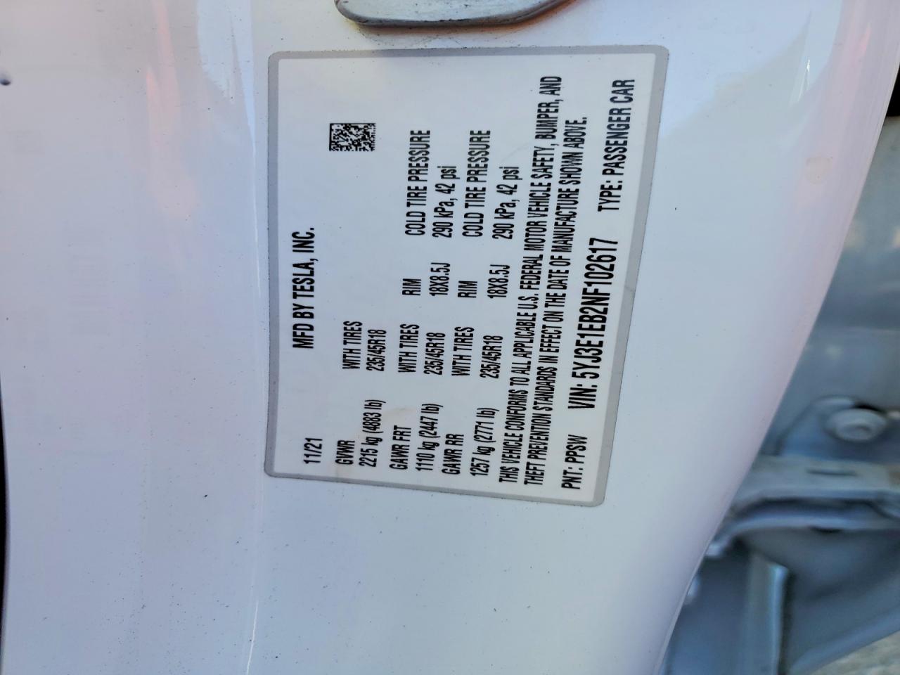 2022 TESLA MODEL 3 photo 23