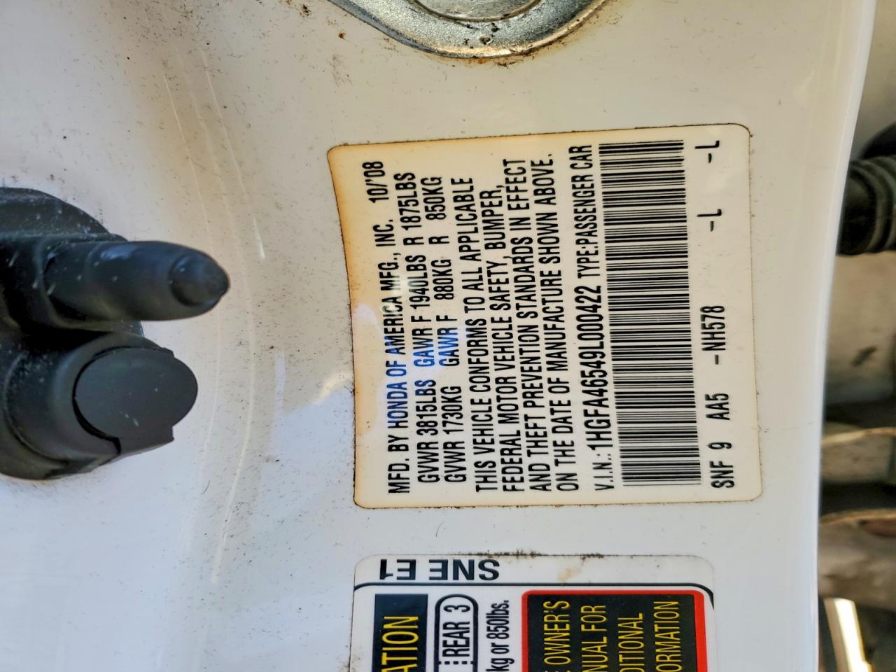 2009 HONDA CIVIC GX photo 12