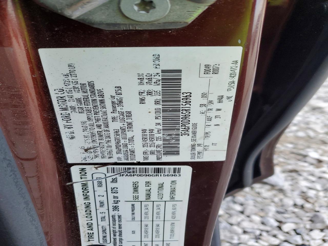 2016 FORD FUSION TITANIUM photo 34