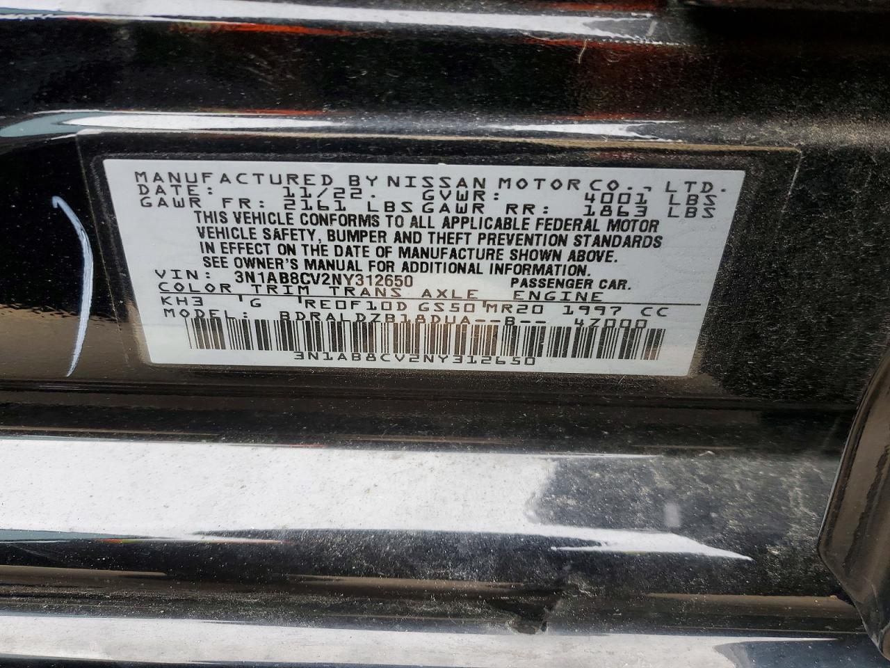 2022 NISSAN SENTRA SV photo 12