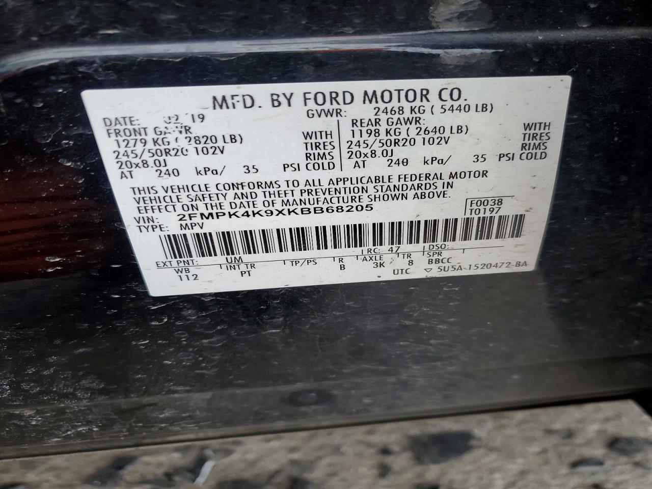 2019 FORD EDGE TITANIUM photo 13
