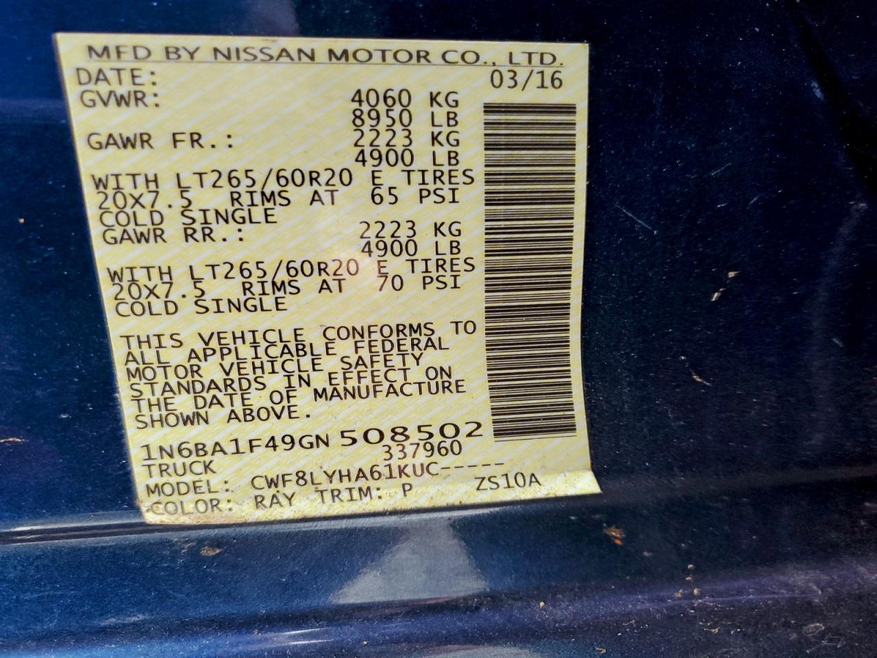2016 NISSAN TITAN XD SL photo 12