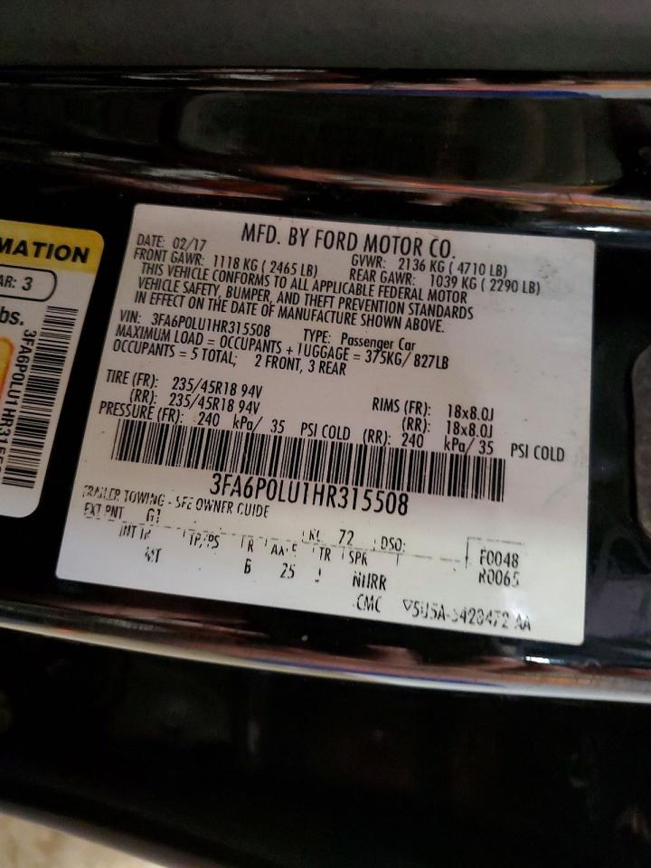 2017 FORD FUSION SE HYBRID photo 12