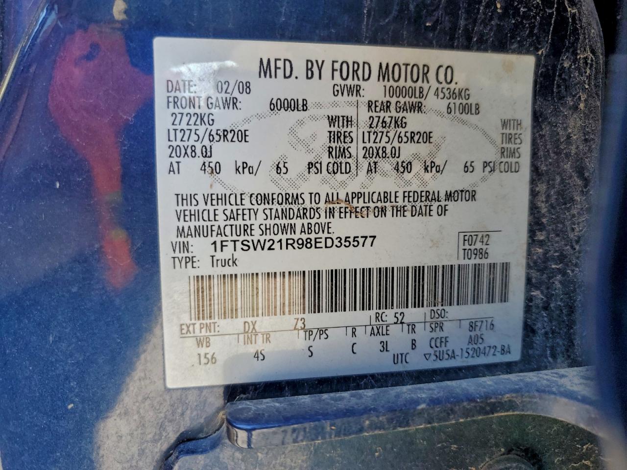 2008 FORD F250 SUPER DUTY photo 12
